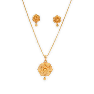 Floral Radiant plain yellow Pendant Set