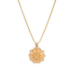 Golden Petal Charm Pendant Set