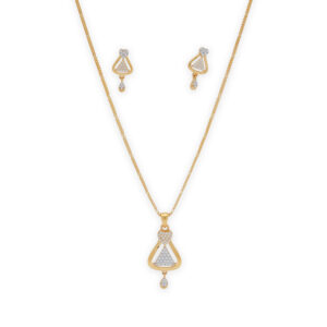 Geometric Glam Gold Pendant Set