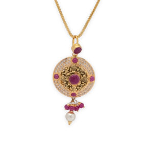 Royal Ruby Bloom Pendant Set