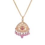 Blush Radiance Crescent Pendant Set