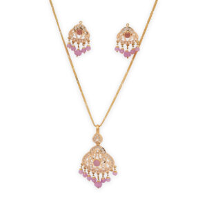 Pink Royale Kundan Pendant Set