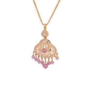 Pink Royale Kundan Pendant Set