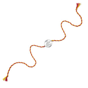 Auspicious "Shree" Rakhi with Silver-Toned Medallion