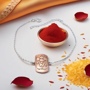 Divine Lord Ganesha Bracelet with Dual-Tone Metal Charm