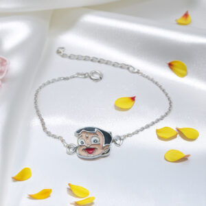 Cute Chhota Bheem Silver Kids Bracelet