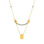 Stylish Gold Mangalsutra with Leaf Motif Design
