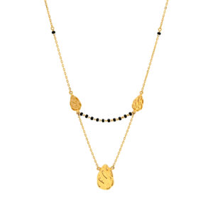 Stylish Gold Mangalsutra with Leaf Motif Design