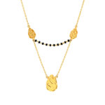 Stylish Gold Mangalsutra with Leaf Motif Design