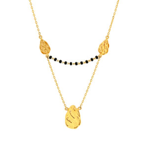 Stylish Gold Mangalsutra with Leaf Motif Design