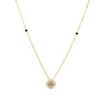 Modern Gold Mangalsutra with Clover Pendant and Diamond Accents