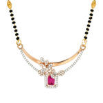 Elegant Rose Gold Mangalsutra with Ruby