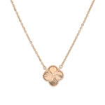 Elegant Floral Necklace & amp; Earring Set in Rose Gold Finish