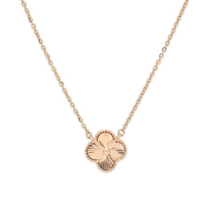 Elegant Floral Necklace & amp; Earring Set in Rose Gold Finish