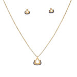 Modern Geometric Gold Pendant Set