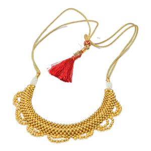 Traditional Gold Beaded Indian Necklace