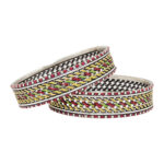 Handcrafted Multicolor Enamel Silver Bangles