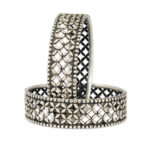 Intricate Lattice Silver Bangles
