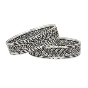 Handcrafted Sterling Silver Bangle Set