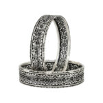 Antique Silver Floral Bangles