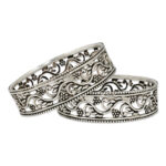 Elegant Floral Filigree Silver Bangles