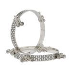 Elegant Sterling Silver Bangles with Dangling Charms
