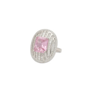 Radiant Elegance: Pink Sapphire Halo Ring