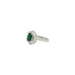 Elegant Emerald and Diamond Halo Ring