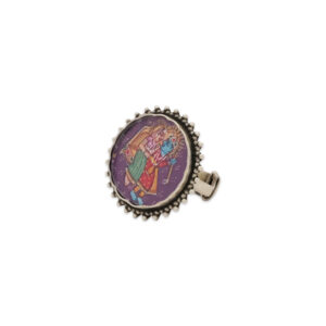 Traditional Indian Ring Featuring RADHA and KRISHAN Artwork