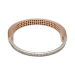 Contemporary Dual-Tone Geometric Bracelet in Rose Gold
