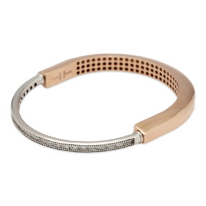 Contemporary Dual-Tone Geometric Bracelet in Rose Gold