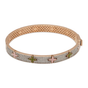 Enamel Clover Zircon bracelet