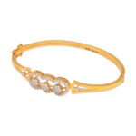 Triple Bloom zircon Gold Bangle