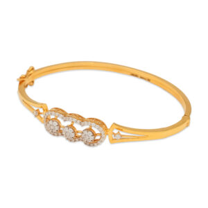Triple Bloom zircon Gold Bangle