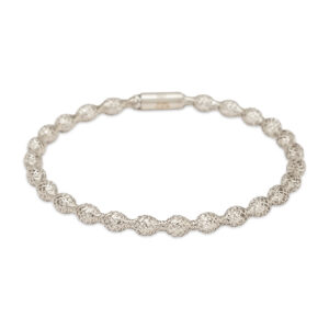 white gold Luxe Beaded Bracelet