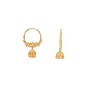 Traditional Gold Jhumka Hoop Earrings