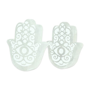 Selenite Hamsa Hand – Modern Spiritual Decor