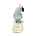 Blue Calcite Cockatoo on Quartz Base