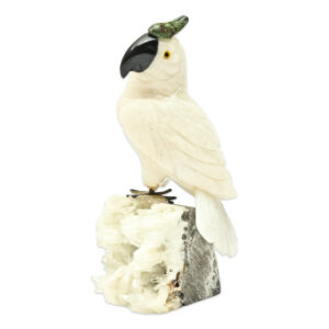 White Quartz Cockatoo on Crystal Base