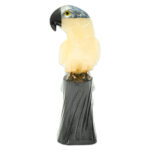 Exquisite Gemstone Bird Sculpture on Quartz