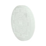 Round Selenite Sri Yantra Plate – Sacred Geometry for Energy Alignment