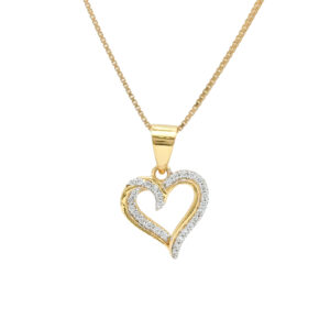 Elegant Dual-Tone Heart Pendant