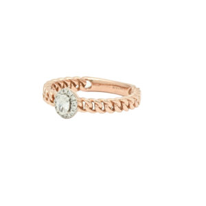 Chic Oval Diamond Halo Ring
