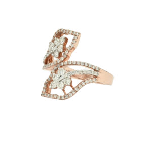 Rose Gold Butterfly Diamond Ring – Nature’s Sparkling Touch