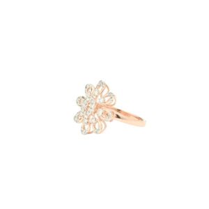 Rose Gold Floral Diamond Ring