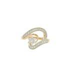 Curved Diamond Swirl Ring – Modern Grace in Gold