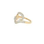 Curved Diamond Swirl Ring – Modern Grace in Gold