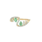 Twilight Wave Emerald Ring
