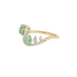 Twilight Wave Emerald Ring
