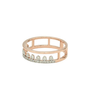 Contemporary Rose Gold Diamond Band